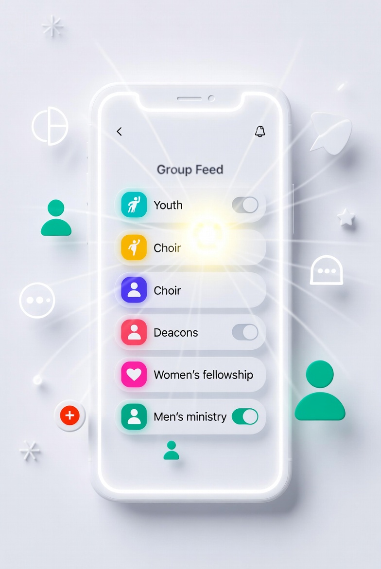 Segmented feed for specific church groups